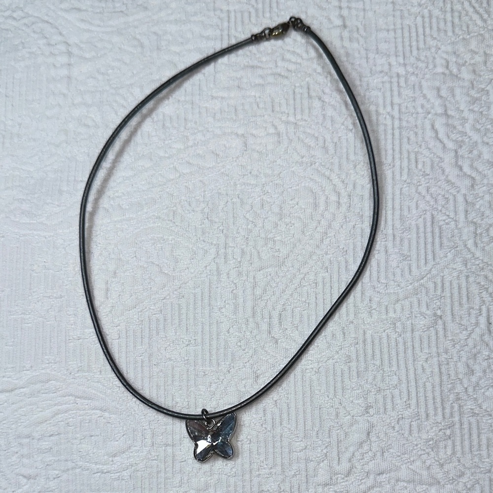 Crystal Butterfly Pendant Necklace - Picture 3 of 4